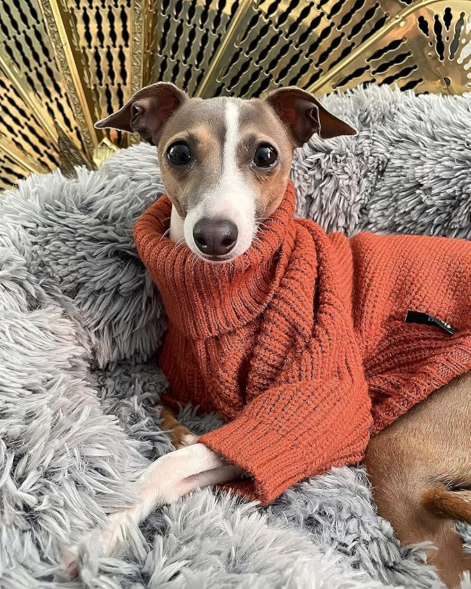 Fitwarm Thermal Knitted Dog Sweater Doggy Winter Coat Pet Clothes Doggie Turtleneck Jacket Puppy Outfits Cat Sweatsuit Red XX-Large