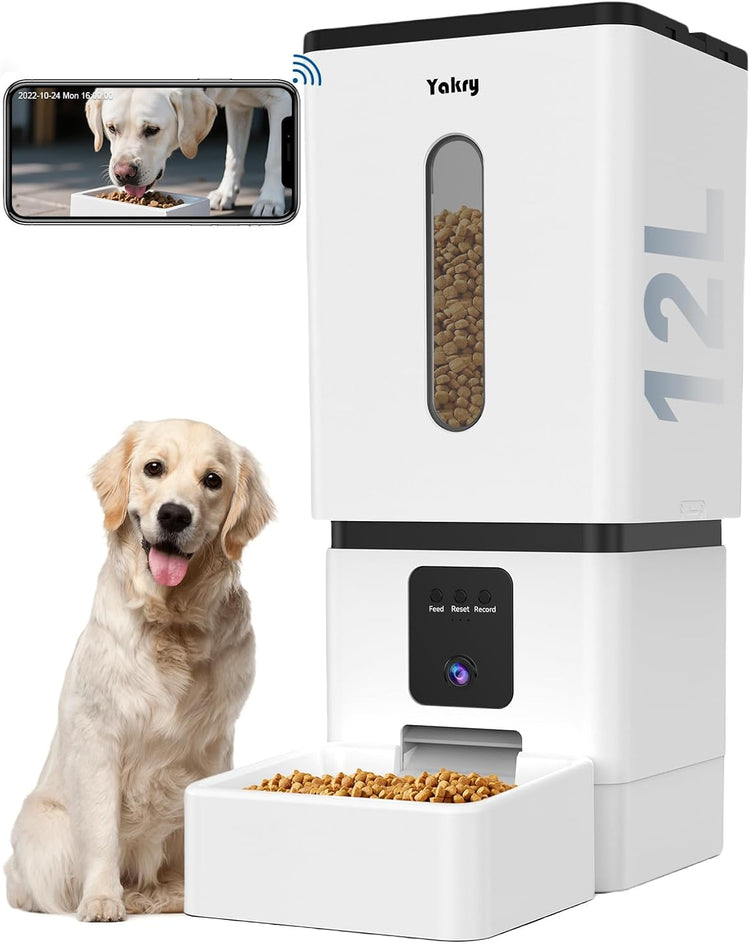 Automatic pet feeder for scheduled feeding and portion control