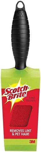 Scotch-Brite Lint Brush,Lint Remover for Pet Hair,Cat Fur,Dog Fur and Fluff,Great for Bedding,Sofas,& Clothing,Resuable,Double-Sided Head,No Adhesive,(Pack of 6)