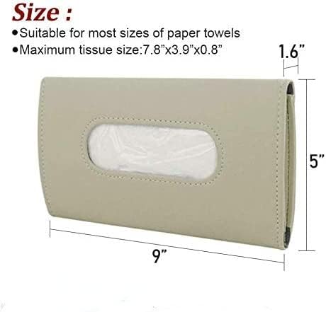 Car Tissues Holder for Car, Visor Tissue Holder, Car Tissue Box, Car Disposable Masks Holder, Mask Dispenser for Car (Beige)