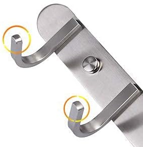 Coat Hook Rack Brushed Nickel - Sagmoc 8-Inch Coat&Towel Hook Rail Wall Mounted with 3 Hooks, Durable Wall Hangers for Bedroom, Bathroom, Foyer, Hallway (SUS304 Stainless Steel)