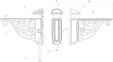 Glass Shelf Brackets 5 Inch 2PCS Heavy Duty Antique Brass Wall Bracket Baroque Kitchen Decorative Rack Shelves, Adjustable Shelf Brackets. (2,Antique Brass)