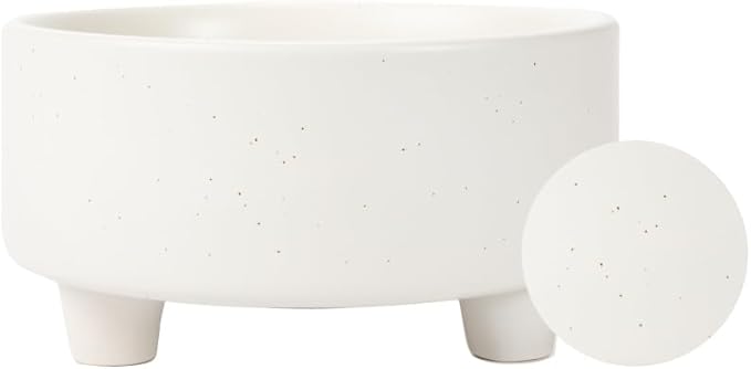 Waggo Uplift Ceramic Dog Bowl for Small Medium and Large Breeds - Heavyweight and Durable Pet Food and Water Dish Crock, Dishwasher Safe, Modern, Elevated Feeder (Speckle, Small)