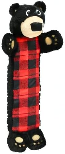 Lazy One Bear Squeaky Dog Toy, Soft Crinkle Toy for Dogs, Durable Fabric for Small, Medium, and Large Breeds