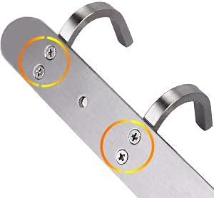 Coat Hook Rack Brushed Nickel - Sagmoc 8-Inch Coat&Towel Hook Rail Wall Mounted with 3 Hooks, Durable Wall Hangers for Bedroom, Bathroom, Foyer, Hallway (SUS304 Stainless Steel)