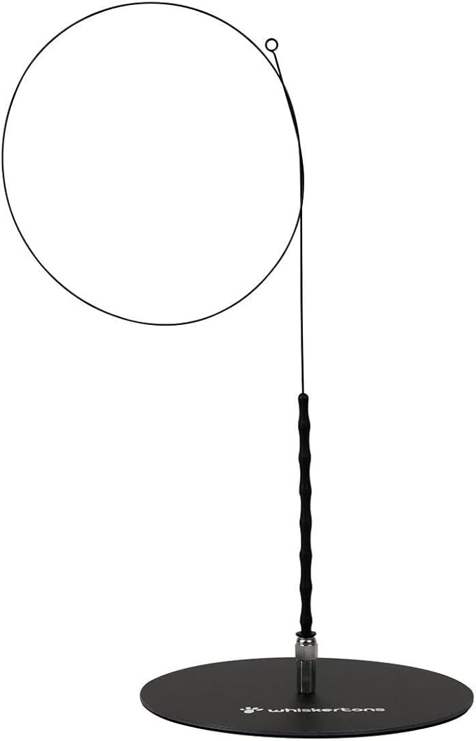 Whiskertons Interactive Bird Simulation Cat Toy Set, Interactive Cat Toys for Indoor Cats, Cat Feather Toy, Self-Holding Suction Base, 5 Replacement Birds, Feathers & Bells (Weighted Base + Wire)