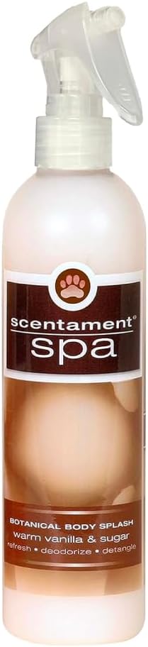 Best Shot Scentament Spa Botanical Body Splash, Detangler Spray, Hypoallergenic Body Spray for Cat, Dog, Warm Vanilla Sugar, 8 Oz.