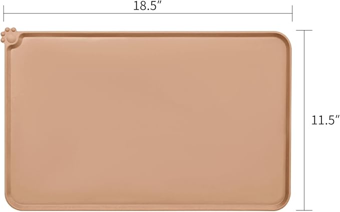 AUDWUD Silicone Waterproof Pet Feeding Mats,Anti Slip Bowl Pad,Dog Mat for Food and Water