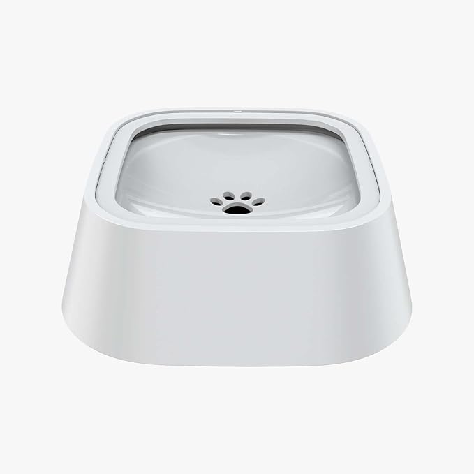 Splash-Proof Dog Drinking Bowl & Cat Water Bowl, 2-in-1 Pet No-Spill Slow Feeder with Floating Disk