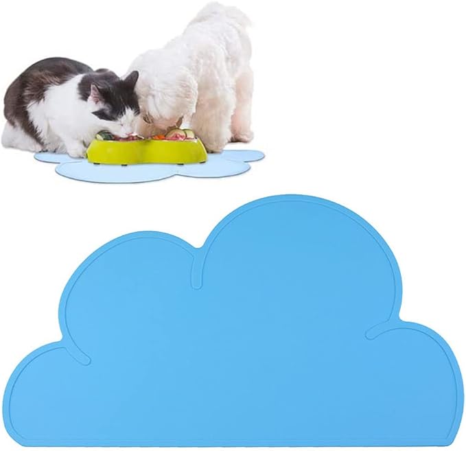 JiangYanus Dog Food Mat, Waterproof Dog Bowl Mat, Silicone Pet Feeding Mat for Food and Water Bowls, Nonslip Cats and Dogs Food Placemat Tray, Raised Edges to Prevent Water Spills on Floors