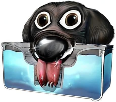 Slopper Stopper Dripless Water Bowl - Tritan Plastic Bowl Unit - for XSM Small Breed Dogs & Cats 0-20 Lbs, 6.85” Dia, 1.25 Quart Capacity