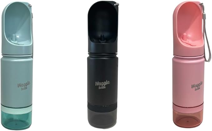 Waggle Bottle Stainless Steel Dog Travel Water Bottle, Vacuum Insulated Portable Dog Water Dispenser, Drink Cup and Snack Container On The Go, Outdoor Walking, Hiking, Travel (Lavender)