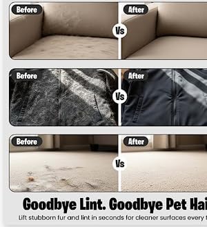 UPGRADED Thicker Electrostatic Pet Hair Remover Glove for Dogs & Cats – Five-Finger Fur Removal Tool with Secure Velcro Strap for Couch Sofa, Clothing & Pet Beds, Includes 2 Laundry Hair Remover Balls