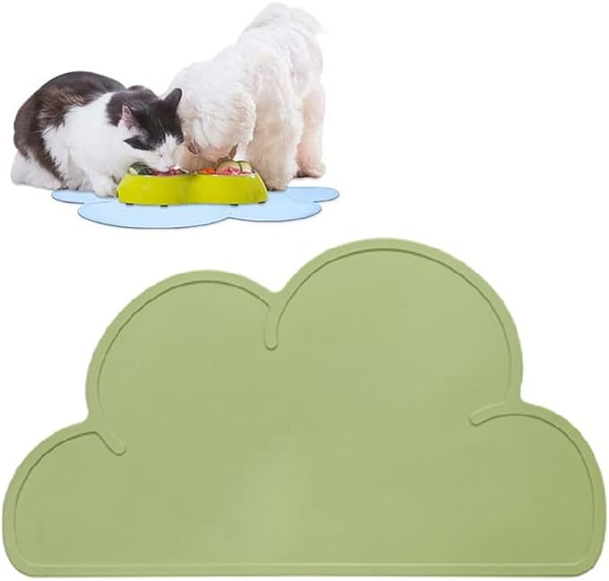 JiangYanus Dog Food Mat, Waterproof Dog Bowl Mat, Silicone Pet Feeding Mat for Food and Water Bowls, Nonslip Cats and Dogs Food Placemat Tray, Raised Edges to Prevent Water Spills on Floors
