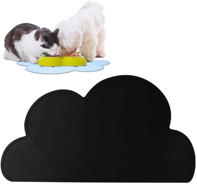 JiangYanus Dog Food Mat, Waterproof Dog Bowl Mat, Silicone Pet Feeding Mat for Food and Water Bowls, Nonslip Cats and Dogs Food Placemat Tray, Raised Edges to Prevent Water Spills on Floors