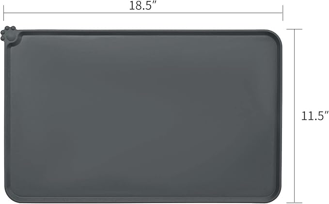 AUDWUD Silicone Waterproof Pet Feeding Mats,Anti Slip Bowl Pad,Dog Mat for Food and Water