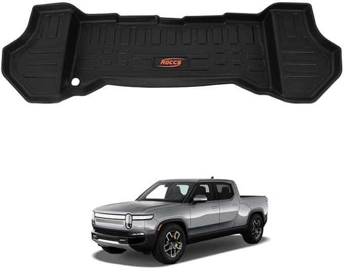 ROCCS Front Trunk Mat Fits for Rivian R1T/R1S Accessories 2022 2023 2024 All Weather TPE Frunk Mats Cargo Liners Trunk Mat with Lower Mat