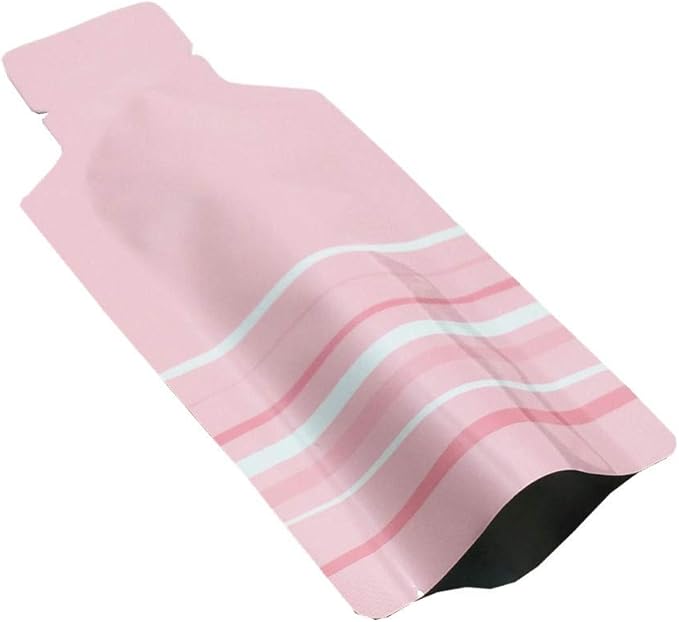 PABCK 100 Pcs Disposable Open Up Mylar Storage Bags Cosmetic Shampoo Liquid Containers Sample Pouch Heat Seal Foil Bag Travel Use Packets for Toiletries Skincare Lotion (Pink, 2.95x5.12 inch)
