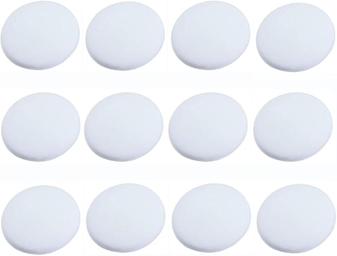 Door Knob Wall Shield, 12PCS White Round Soft Rubber Wall Protector Self Adhesive Door Handle Bumper (Small Round 1.57", White)
