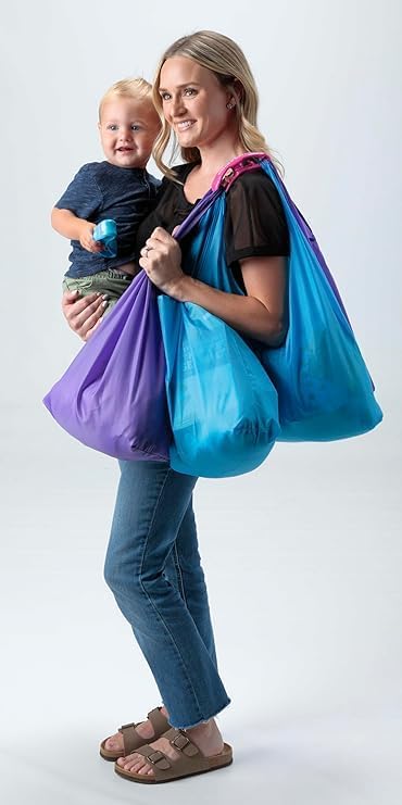 Grocery Bag Holder & Plastic Bag Carrier With Gel Padded Handle - Hands-Free Shopping Assistant for Multiple Bags, Paint Cans & Luggage - 100lb Capacity, As Seen on Shark Tank, by Click & Carry