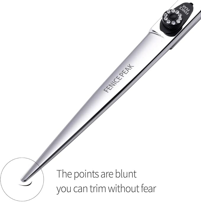 Fenice Peak 8.0'' Dog Straight Scissors For Grooming Pet Hair Cutting Shears 440C Stainless Steel Black Non-Slip Handle Sharp Blades Professional Pet Trimming Scissors for Cats