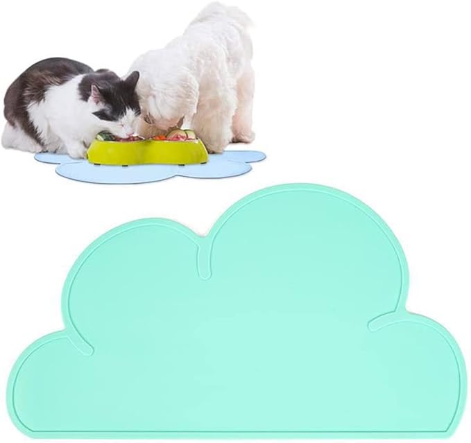 JiangYanus Dog Food Mat, Waterproof Dog Bowl Mat, Silicone Pet Feeding Mat for Food and Water Bowls, Nonslip Cats and Dogs Food Placemat Tray, Raised Edges to Prevent Water Spills on Floors