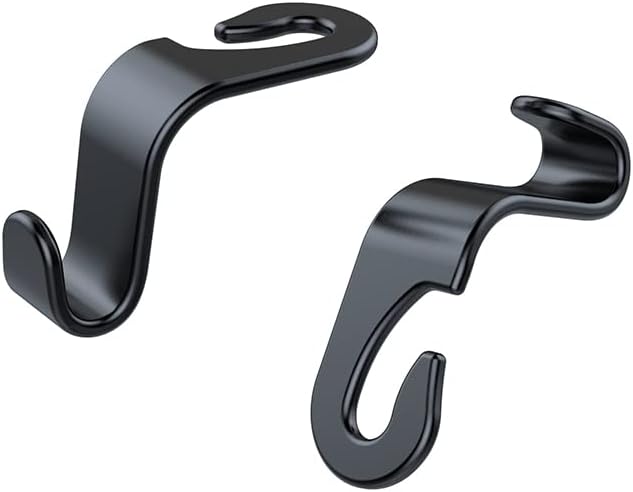 ANULEYO 4 car Hooks for headrests, PE Material seat Back Hooks and Phone Holder, Double Headed Pillow, Wallet Storage,
