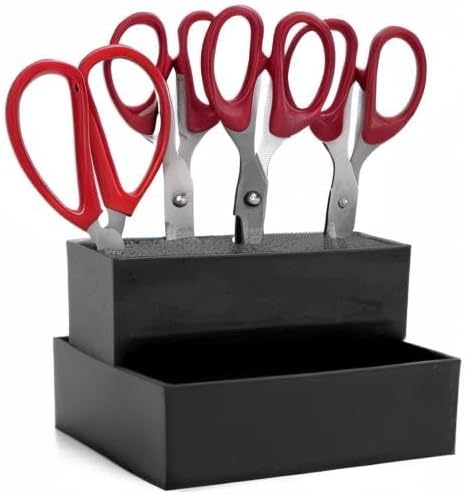 Professional Salon Shear Holder Rack, Salon Hairdressing Combs Clips Box Scissors Storage Box Organizer Case Barber Accessories, for Hair Stylist Office Home(Black)
