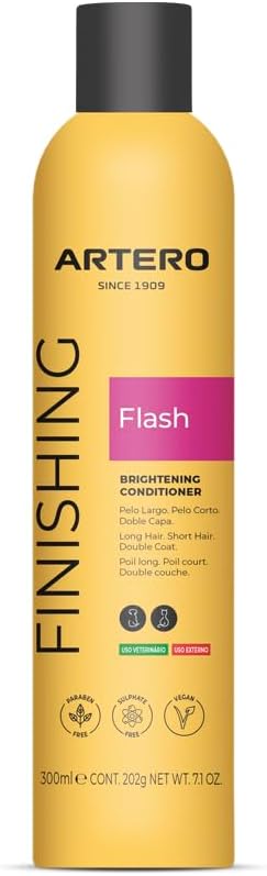 Artero Flash Shine Conditioner Spray for Dogs and Cats – Instant Detangling and Shine Spray with Anti-Frizz and Conditioning Effect – Professional Grooming Finish, 7.1 fl oz