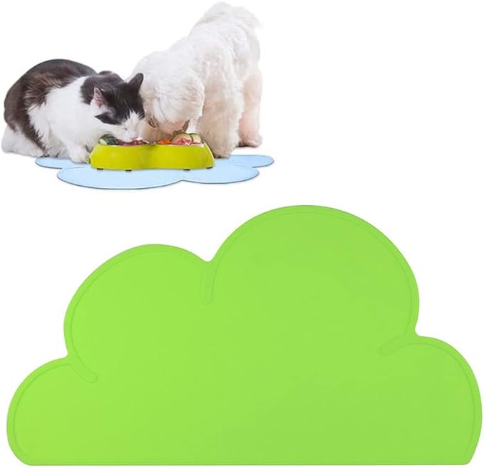 JiangYanus Dog Food Mat, Waterproof Dog Bowl Mat, Silicone Pet Feeding Mat for Food and Water Bowls, Nonslip Cats and Dogs Food Placemat Tray, Raised Edges to Prevent Water Spills on Floors