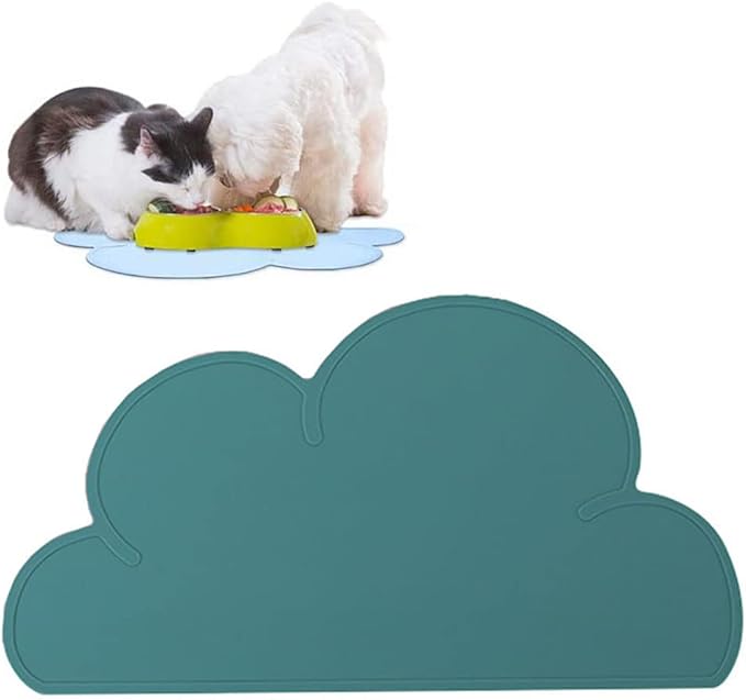 JiangYanus Dog Food Mat, Waterproof Dog Bowl Mat, Silicone Pet Feeding Mat for Food and Water Bowls, Nonslip Cats and Dogs Food Placemat Tray, Raised Edges to Prevent Water Spills on Floors