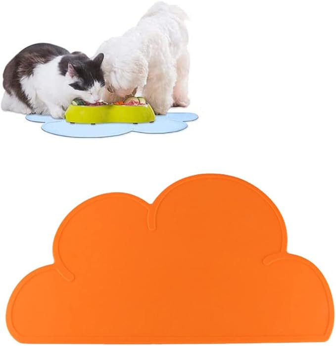 JiangYanus Dog Food Mat, Waterproof Dog Bowl Mat, Silicone Pet Feeding Mat for Food and Water Bowls, Nonslip Cats and Dogs Food Placemat Tray, Raised Edges to Prevent Water Spills on Floors