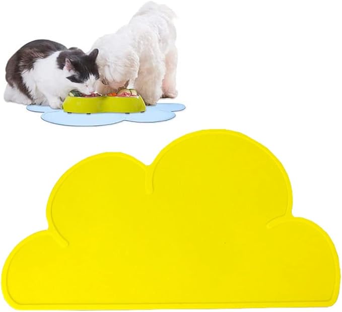 JiangYanus Dog Food Mat, Waterproof Dog Bowl Mat, Silicone Pet Feeding Mat for Food and Water Bowls, Nonslip Cats and Dogs Food Placemat Tray, Raised Edges to Prevent Water Spills on Floors