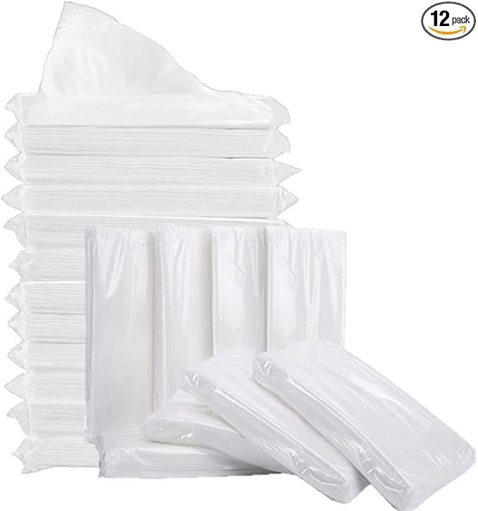 Car Tissue Refills, Facial Napkin Refills for Car Visor Tissue Holder - 600 Sheets, 12 Packs (12 Pack)