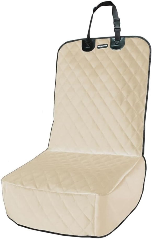 Dog Car Seat Covers 100% Waterproof Car Seat Protector for Pets Front Seat Scratch Proof Non-Slip Durable for Cars,Trucks & SUVs (Cream)