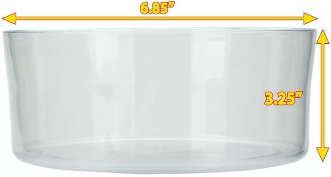 Slopper Stopper Dripless Water Bowl - Tritan Plastic Bowl Unit - for XSM Small Breed Dogs & Cats 0-20 Lbs, 6.85” Dia, 1.25 Quart Capacity