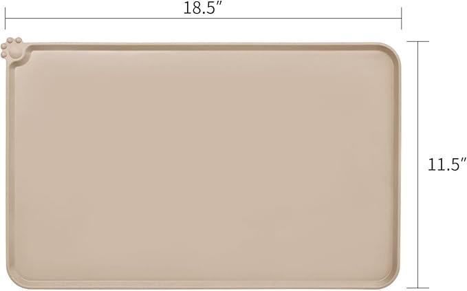 AUDWUD Silicone Waterproof Pet Feeding Mats,Anti Slip Bowl Pad, Dog Mat for Food and Water