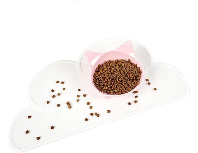 JiangYanus Dog Food Mat, Waterproof Dog Bowl Mat, Silicone Pet Feeding Mat for Food and Water Bowls, Nonslip Cats and Dogs Food Placemat Tray, Raised Edges to Prevent Water Spills on Floors