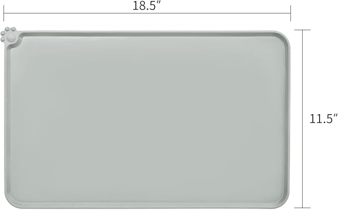 AUDWUD Silicone Waterproof Pet Feeding Mats,Anti Slip Bowl Pad, Dog Mat for Food and Water