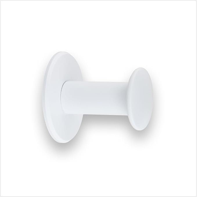 Evi Bathroom Hanger | Stainless Steel Wall Hanger | White Lacquered Finish | for Hanging Clothes, Coats or Towels | Adhesive Towel Rail and/or Screw | 188DUALBL
