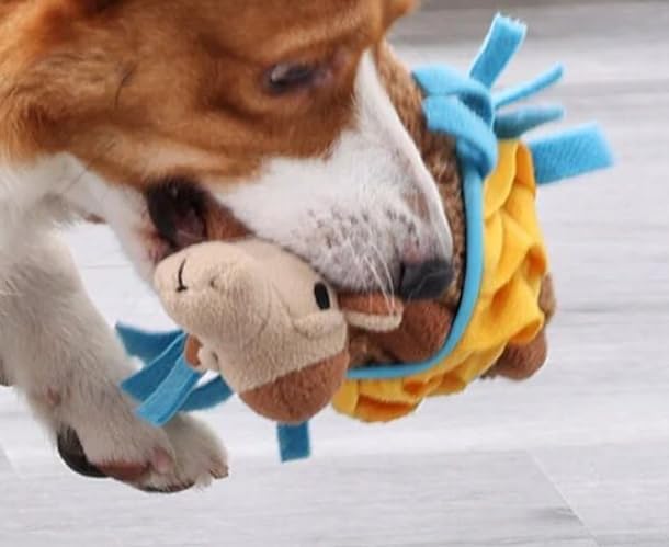 SNIFF-N-SQUEAK TOYS Camel CuddleSnuffle Plush Toy | Interactive Treat Hider for Dogs