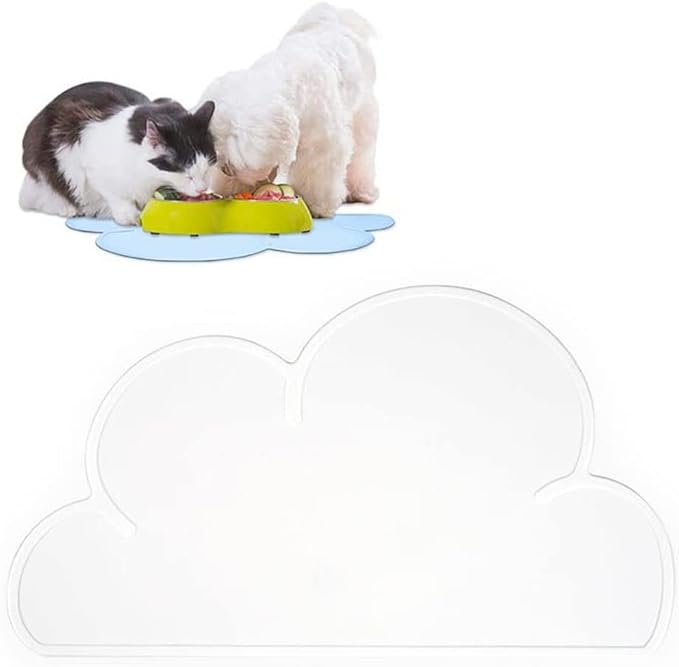 JiangYanus Dog Food Mat, Waterproof Dog Bowl Mat, Silicone Pet Feeding Mat for Food and Water Bowls, Nonslip Cats and Dogs Food Placemat Tray, Raised Edges to Prevent Water Spills on Floors