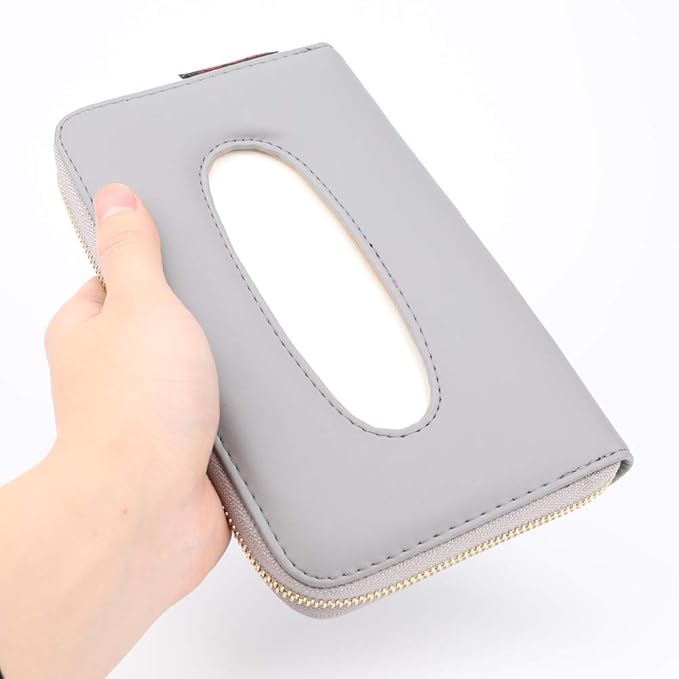 Car Tissue Box, Car Visor Tissue Holder, Car Tissue Holder, Premium Tissue case Holder for car (Gray)