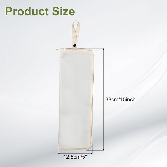 uxcell Wet Umbrellas Bag, 15 x 5 Inch Waterproof Oxford Cloth Reversible Umbrellas Sleeve Cover Portable Waterproof Case for Wet Travel Folding Umbrellas Travel Home Outdoor, Beige
