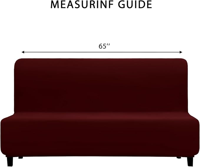 PureFit 100% Dual Waterproof Futon Cover, Couch Cover - Stretch Non Slip Fleece Sofa Covers Washable, Leakproof Furniture Protector for Kids, Pets, Dog (Futon, Wine)