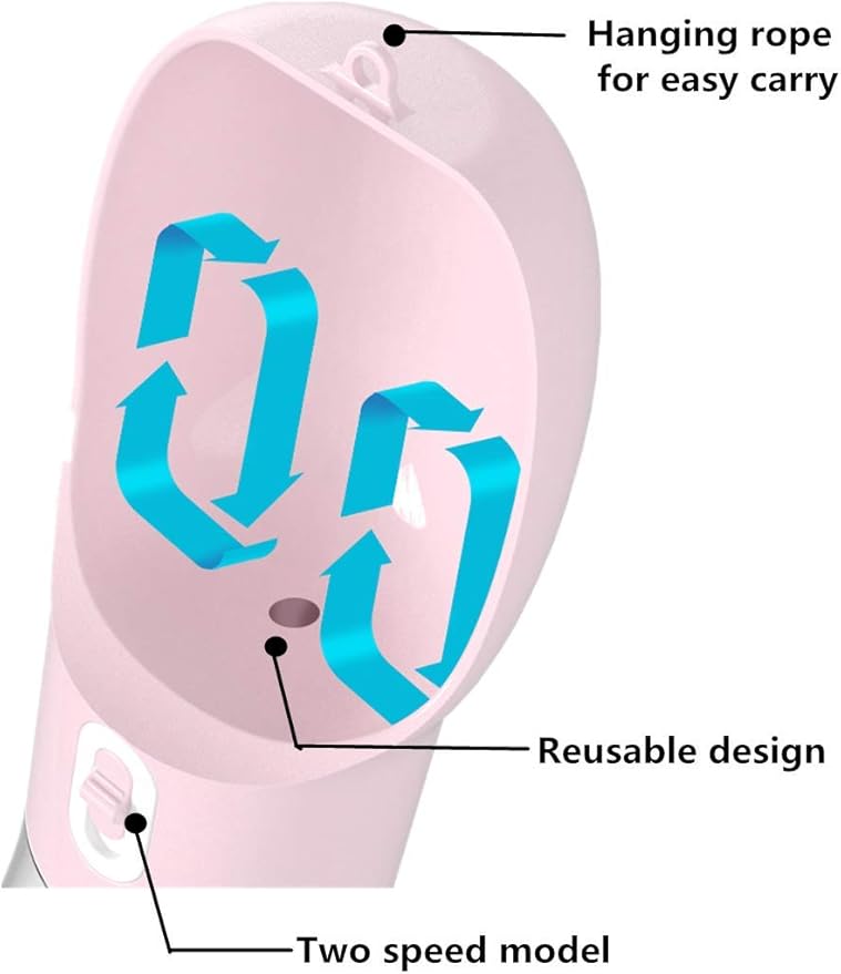 Misthis Portable Dog Water Bottle - Leak Proof Dog Water Dispenser with Bowl & Food Container, Dishwasher Safe Food Grade Plastic for Pet Puppy Outdoor Walking Hiking Travel Pink