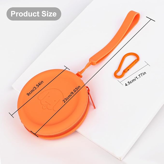 WALLFID Silicone Dog Treat Pouch Small Bag,with Pet Training Clicker,Walking Bag for Dog and Cat, Pocket Size, Easy to Clean, Odorless, Zipper Design,Moisture-Proof,Travel Walking Bag.(Claret)