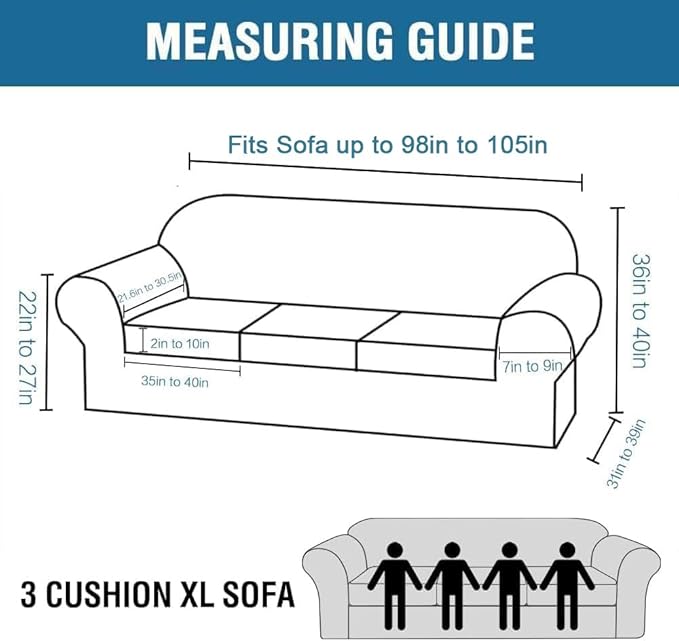 H.VERSAILTEX Velvet 4 Piece High Stretch Sofa Slipcover Cover Furniture Protector Form Fit Thick Velvet Extra Large Sofa Cover for 3 Cushion Couch Width Up to 105 Inch(XL Sofa, Wine/Burgundy)