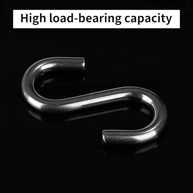 15 PCS 304 Stainless Steel S Hooks 3.2 Inch 5/16 Inch Thick Heavy Duty S Hooks S Shaped Utility Hook for Hanging Hammock Stand Swing Plants, Loads up to 550 lbs
