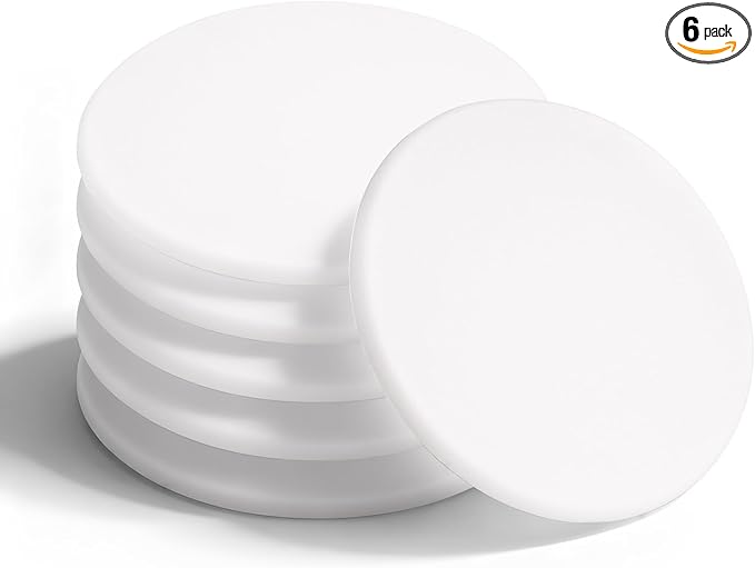 Probrico White Silicone Door Stoppers, 3.15" Round Self-Adhesive Wall Protector 6 Packs, Not-Clear Bumper for Wall/Cabinet Door Protecting, Soft Silicone Crash Pads-Quiet Door Opening